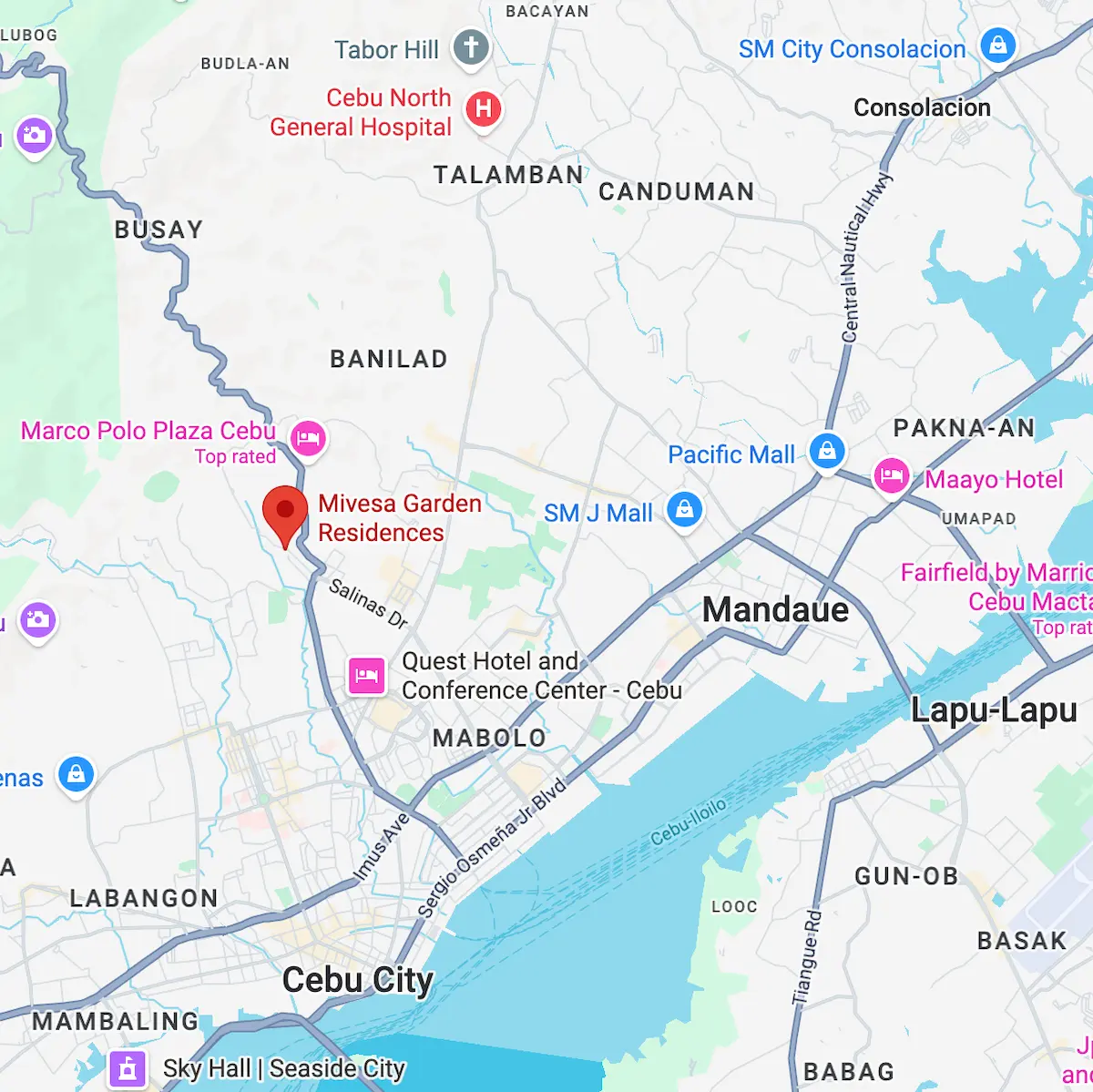 cebu condo rentals map mivesa garden residences
